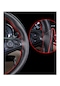 Fiat Doblo 2010 Ve Sonrası Uyumlu Dikmeli Direksiyon Kılıfı Noktalı Kırmızı Ipli 38 10.5cm