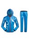 Bisiklet Sporları Outdoor Yağmurluk Seti Bisiklet Kıyafet Mavi
