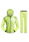 Bisiklet Sporları Outdoor Yağmurluk Seti Bisiklet Kıyafet Yeşil