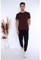 Erkek Bordo Alt-Üst T-Shirt Takım, Rahat Kesim-3303 Bordo