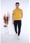 Erkek Hardal Alt-Üst T-Shirt Takım, Rahat Kesim-3305 Hardal