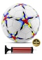 Telvesse Futbol Topu Şampiyonlar Ligi Pompalı Sert Zemin Halı Saha Futbol Topu No:5 Kırmızı 034