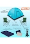 Walke Yeşil Lüks Kamp Seti 4 Kişilik Çadır + Çift Kişilik Yatak + 2 Sandalye + Pompa + 2 Yastık