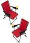 Silva 2 Adet Kamp Sandalyesi Bardaklıklı - Kırmızı