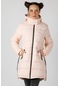 Maraton Sportswear Regular Kadın Kapşonlu Uzun Kol Basic Açık Şeftali Mont 19390-açık Şeftali