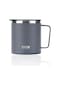 Tyeso Silviya Mug Vakumlu Paslanmaz Termal Kapaklı 400 Ml-Gri