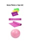 Busso Pilates ve Yoga Minderi 173 x 61 x 4 MM + 20 CM Pilates Topu + 120 CM 3'lü Pilates Bandı Pembe