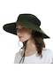 Tezzgelsin Unisex Geniş Kenarlı Fileli Katlanabilir Şapka Haki