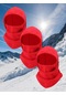 Tezzgelsin Unisex Rüzgar Geçirmez Kar Maskesi 3'lü Kırmızı