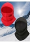 Tezzgelsin Unisex Rüzgar Geçirmez Kar Maskesi Kırmızı - Siyah