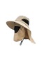 Erkek Güneş Şapkası Dış Mekan Güneş Koruyucu Şapkası-bej