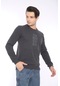 Escetic Erkek Spor Slimfit, Bisiklet Yaka Antresit Melanj Sweatsh