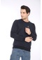Escetic Erkek Spor Slimfit, Bisiklet Yaka Lacivert Sweatshirt-427