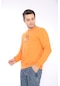 Escetic Erkek Spor Slimfit, Bisiklet Yaka Orange Sweatshirt-4265