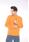 Escetic Erkek Spor Slimfit, Bisiklet Yaka Oranj Sweatshirt-4272