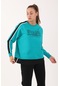 Maraton Sportswear Comfort Kadın Bisiklet Yaka Uzun Kol Basic Yeşil Sweatshirt 18440-yeşil