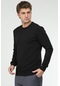 Siyah Regular Pamuklu O Yaka Basic Erkek Sweatshirt Xc2381 Siyah