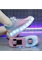 Led Işıklı Şarjlı Tekerlekli Çocuk Paten Ayakkabı-çift Tekerlek Mavi - Pembe