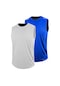 2'li Erkek Nem Emici Hızlı Kuruma Teknik Performans Sporcu Sıfır Kol T-shirt Drıfıt-sıfırkol2 Beyaz - Mavi