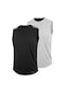 2'li Erkek Nem Emici Hızlı Kuruma Teknik Performans Sporcu Sıfır Kol T-shirt Drıfıt-sıfırkol2 Siyah-beyaz