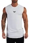 Erkek Nem Emici Hızlı Kuruma Atletik Teknik Performans Sporcu Sıfır Kol T-shirt Mg-atlet Beyaz