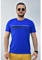 Erkek Saks Mavisi Slim Fit T-Shirt-3295