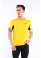 Erkek Sarı Erkek Slim Fit Pamuklu Kısa Kollu Bisiklet Yaka T-Shir