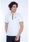 Erkek Spor Beyaz Polo Yaka Slim Fit T-Shirt-3343