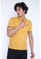 Erkek Spor Hardal Polo Yaka Slim Fit T-Shirt-3348