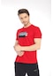 Erkek Spor Kırmızı Bisiklet Yaka Slim Fit T-Shirt-3358