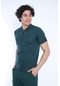 Erkek Spor Yeşil Polo Yaka Slim Fit T-Shirt-3351