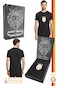 Galatasaray Lisanslı Arma T-shirt Kişiye Özel Ahşap Kutulu 100 Siyah