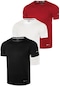 Genius Store 3'lü Genius Store Erkek Nem Emici Hızlı Kuruma Atletik Teknik Performans Spor T-shirt Drıfıt-kısakol3 Siyah - Beyaz - Kırmızı