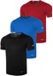 Genius Store 3'lü Genius Store Erkek Nem Emici Hızlı Kuruma Atletik Teknik Performans Spor T-shirt Drıfıt-kısakol3 Siyah-haki-saksmavi