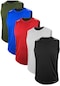 Genius Store 5'li Genius Store Erkek Hızlı Kuruma Sporcu Sıfır Kol T-shirt Drıfıt-sıfırkol Siyah-beyaz-kırmızı-mavi-haki