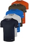 Genius Store 5'li Genius Store Erkek Nem Emici Hızlı Kuruma Atletik Teknik Performans Spor T-shirt Drıfıt-kısakol5 Lacivert-gri-mavi-haki-turuncu