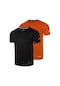 Genıus Store Erkek Nem Emici Hızlı Kuruma Atletik Teknik Performans Spor T-shirt Drıfıt-kısakol2 Siyah-turuncu