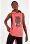 Maraton Active Regular Kadın Kapşonlu Kolsuz Gym Neon Pembe Atlet 17503-Neon Pembe
