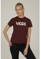 Vans Wm Drop V Ss Crew-B Bordo Kadın Kısa Kol T-Shirt