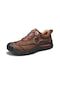 Koyu Kahverengi Hakiki Deri Erkek Ayakkabısı Spor Ayakkabı Açık Ayakkabı Erkekler Flats Rahat Erkek Yürüyüş Yürüyüş Ayakkabıları