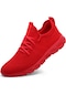 Erkek Koşu Ayakkabı Hafif Nefes Alabilir Fitness Spor Yürüyüş Ayakkabı Kırmızı