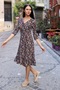 Avver Kadın Lacivert Düğme Detaylı Eteği Fırfırlı Elbise