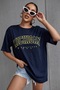 Kadın Lacivert Oversize Michigan Baskılı T-Shirt