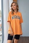 Kadın Oranj Oversize Michigan Baskılı T-Shirt