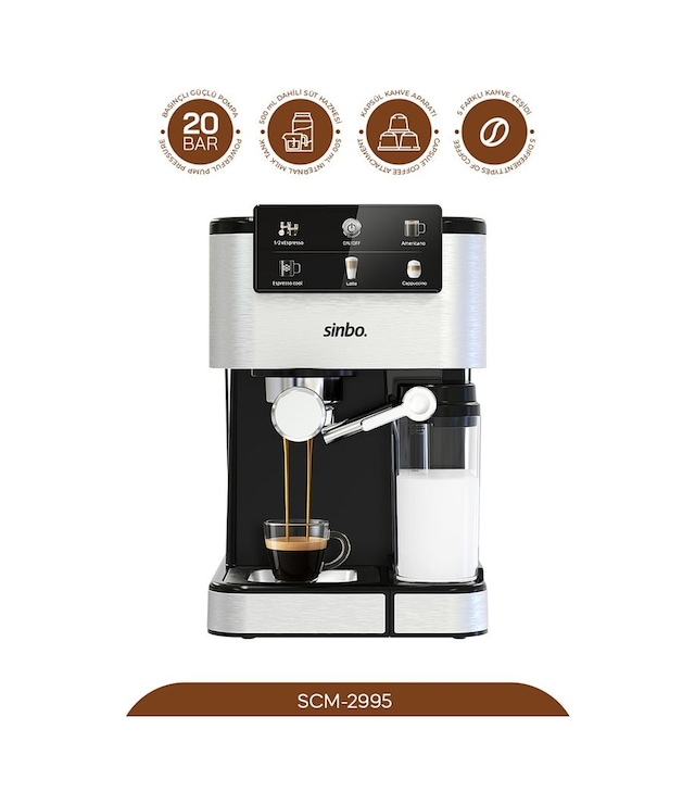 Sinbo SCM 2995 Kapsül Kahve Aparatlı Espresso Makinesi