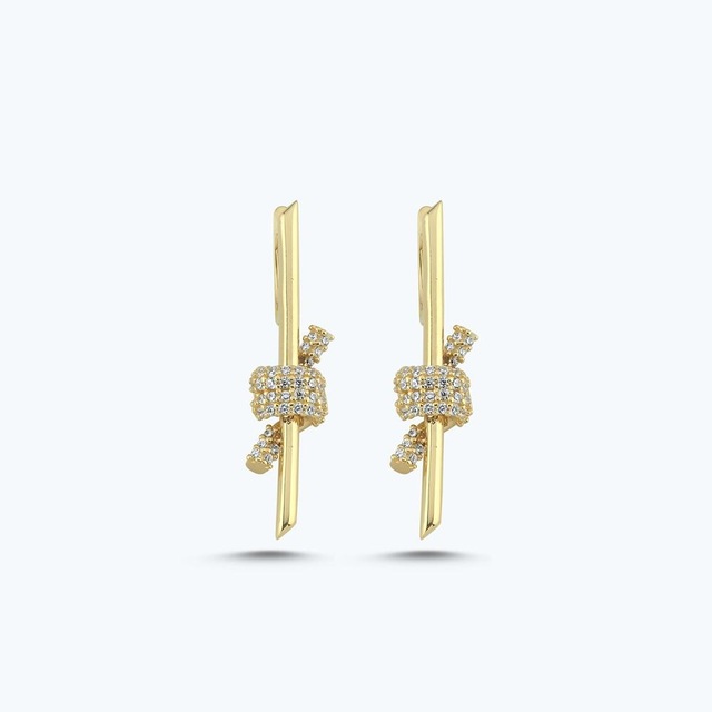 Altınbaş Altın Taşlı Düğüm Küpe Akp0278-y-25649 Çok Renkli