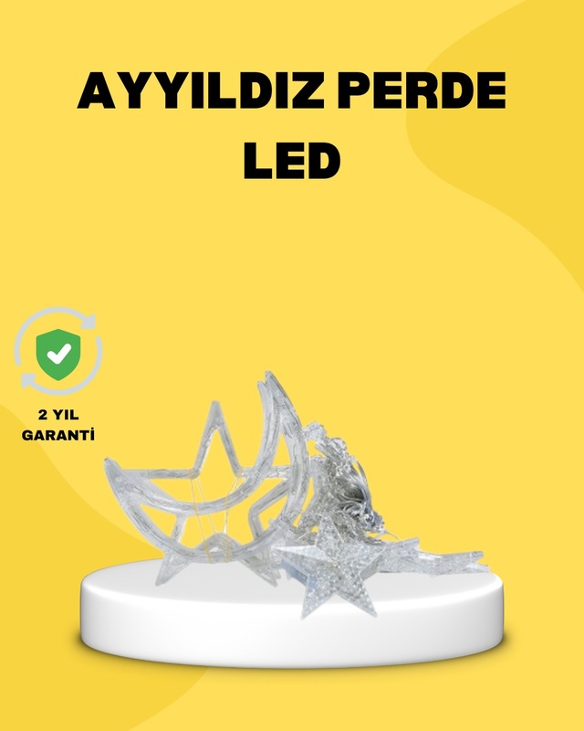 126 Led Li Yıldız Ay Perde Işık Prizden Çalışan Dekoratif Aydınla