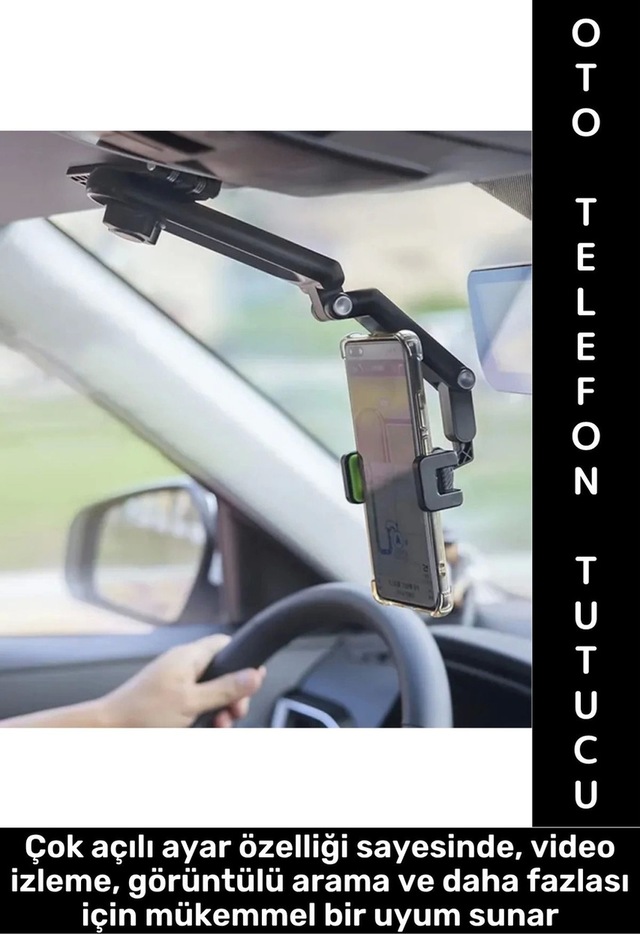 Kompakt Dayanıklı Dik Yatay Kullanım 1080 Derece Ayarlanabilir Çok Açılı Araç İçi Telefon Tutucu