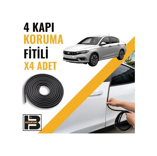 Fiat Egea Sedan Kapı Koruma Fitili-4 Kapı-siyah-bm2546