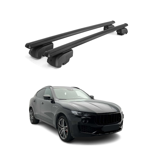 Maserati Levante 2016-2024 Arası Uyumlu Port Bagaj Taşıyıcı Ara Atkı Alüminyum Siyah 2 Parça